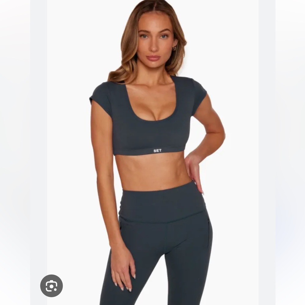 Set Active Luxform Cap Sleeve Top and Leggings Ink